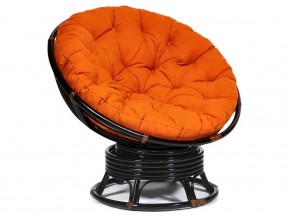 Кресло-качалка Papasan w 23/01 B с подушкой Antique brown, ткань Оранжевый в Губахе - gubaha.magazin-mebel74.ru | фото