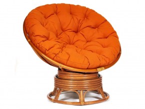 Кресло-качалка Papasan w 23/01 B с подушкой Cognac, ткань Оранжевый в Губахе - gubaha.magazin-mebel74.ru | фото