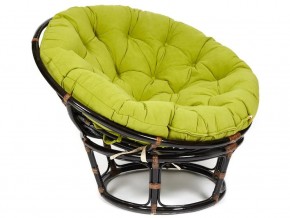 Кресло Papasan 23/01 W с подушкой Antique brown, флок Олива в Губахе - gubaha.magazin-mebel74.ru | фото