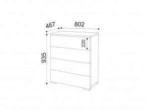 М05 (ручка брусок) Комод (4 ящика) в Губахе - gubaha.magazin-mebel74.ru | фото