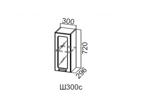 Ш300с/720 Шкаф навесной 300/720 (со стеклом) в Губахе - gubaha.magazin-mebel74.ru | фото