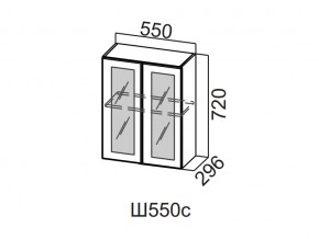 Ш550с/720 Шкаф навесной 550/720 (со стеклом) в Губахе - gubaha.magazin-mebel74.ru | фото