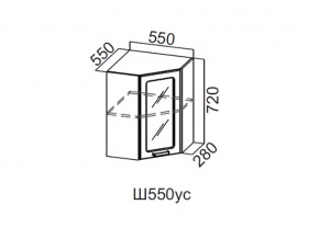 Ш550ус/720 Шкаф навесной 550/720 (угловой со стеклом) в Губахе - gubaha.magazin-mebel74.ru | фото