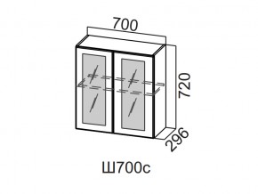 Ш700с/720 Шкаф навесной 700/720 (со стеклом) в Губахе - gubaha.magazin-mebel74.ru | фото