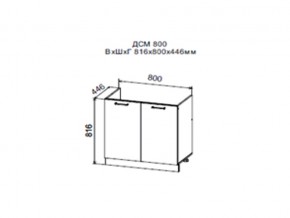 Шкаф нижний ДСМ800 под мойку в Губахе - gubaha.magazin-mebel74.ru | фото